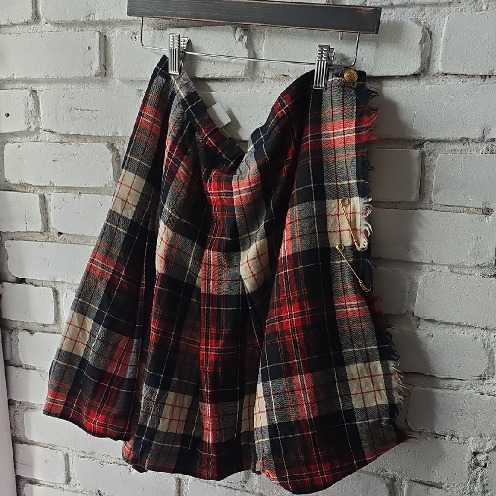 Mondi Red and Black Plaid Circle Skirt